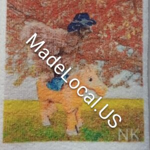 Cowgirl Chicken Riding Horse Towel